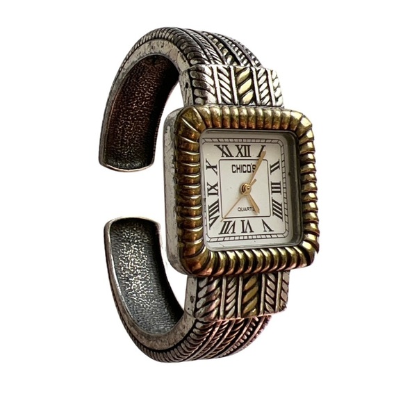 CHICO’S • Vintage Gold & Silver Quartz Bracelet Watch - Picture 1 of 5